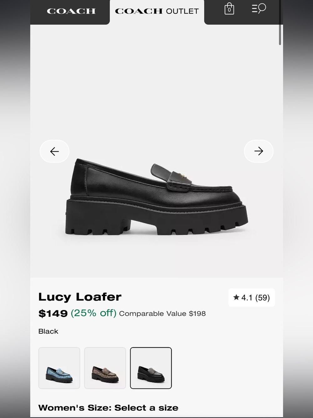 NWOT Coach-Black Lucy Loafer